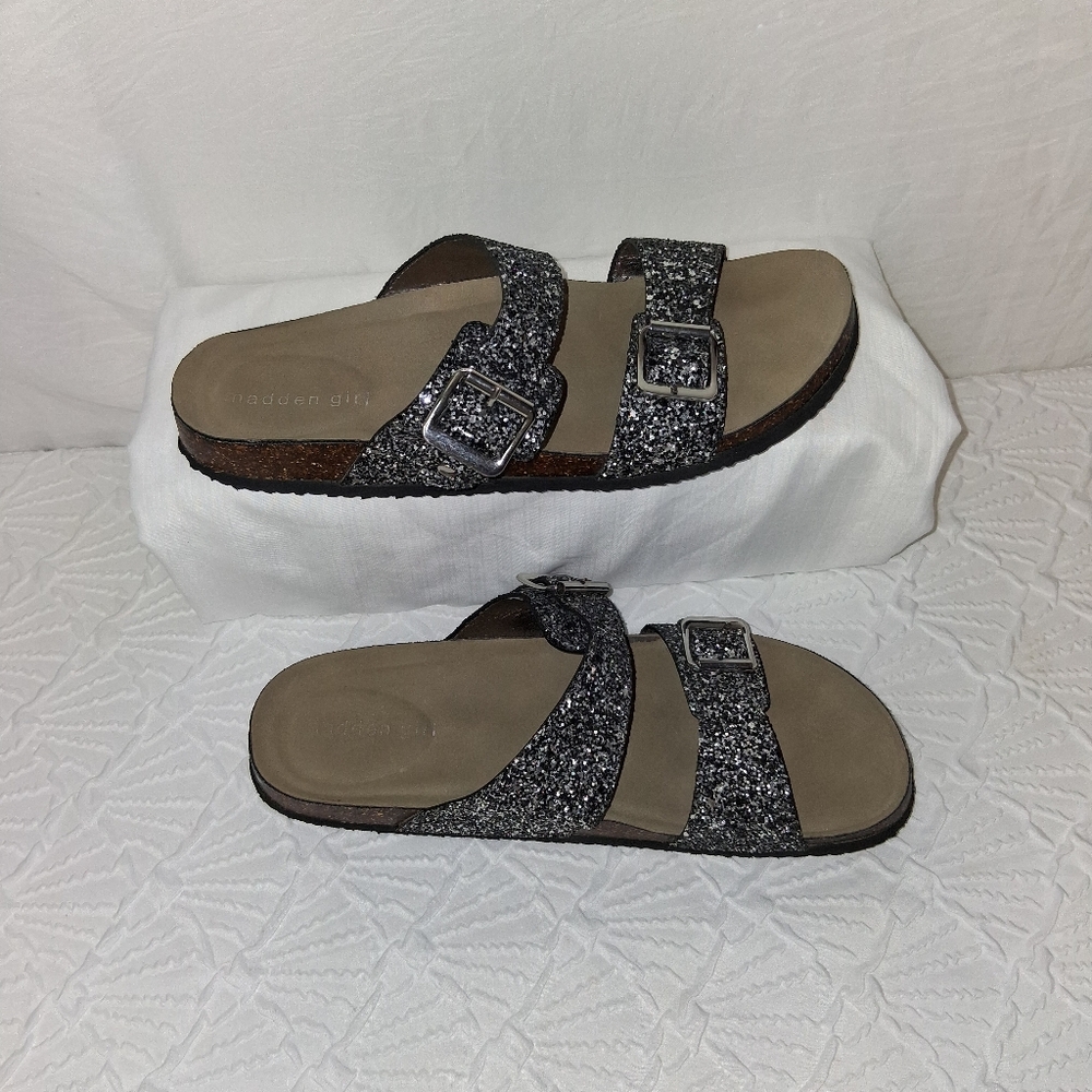 Madden Girl Women's Glitter Sandals - Silver Size 9.5 - Picture 11 of 16